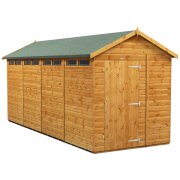 Power 16x6 Apex Secure Garden Shed - Single Door